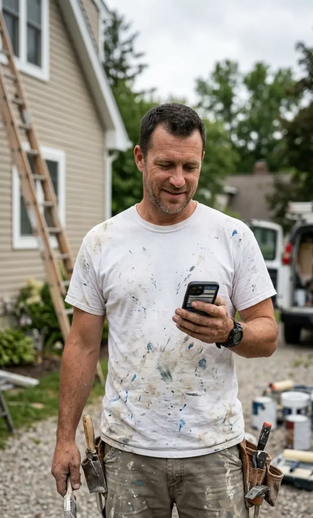 Painting contractor on the job site